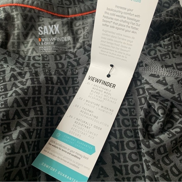 Saxx Men's Long Sleeve Tee - Black Pattern - Picture 5 of 6